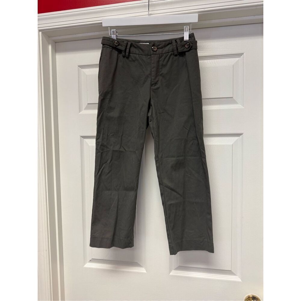 CRAIG Gray Button Waist Accent Cropped Pants sz 2 EUC